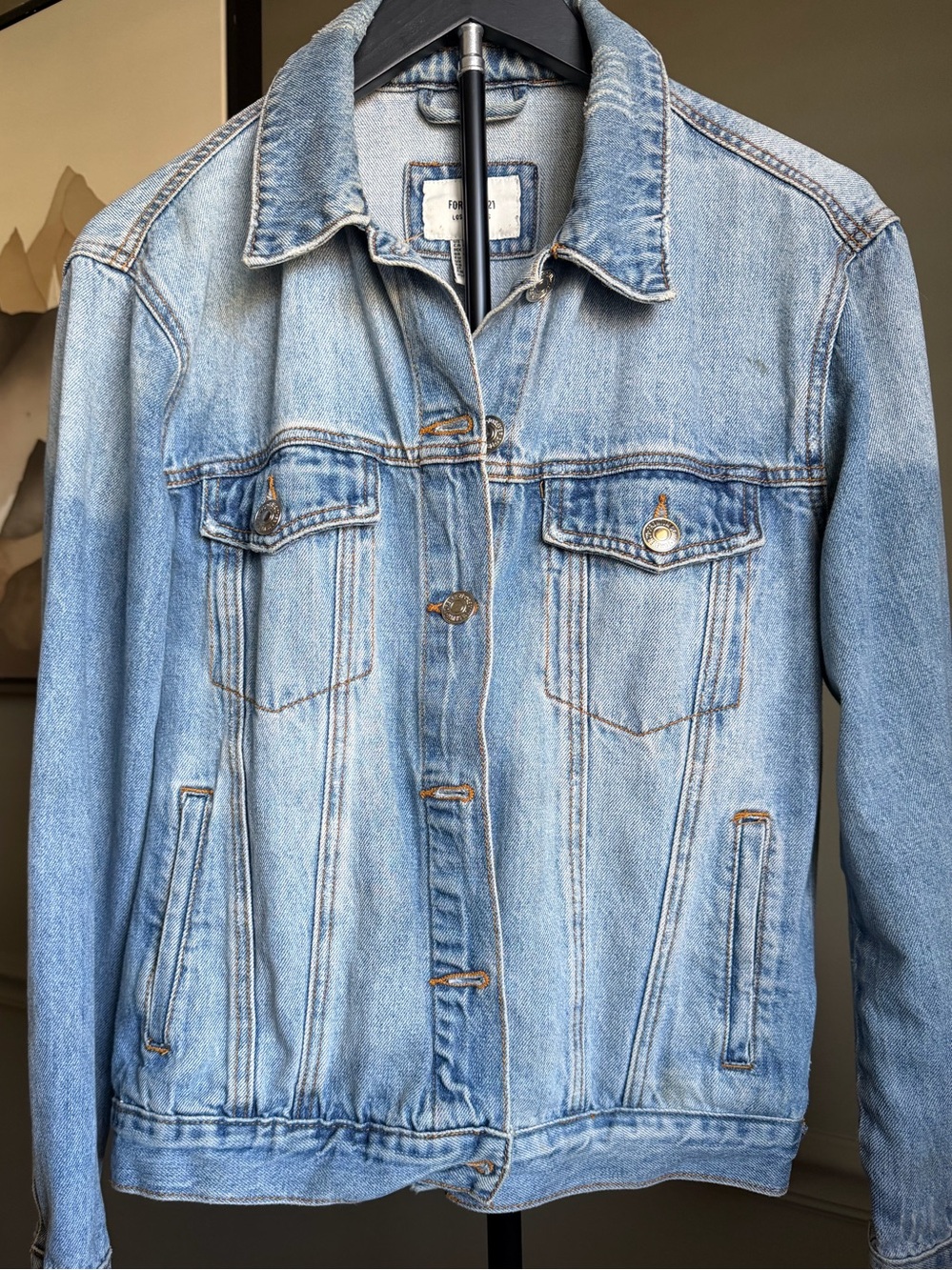 Forever 21 Washed Light Blue Denim Jacket